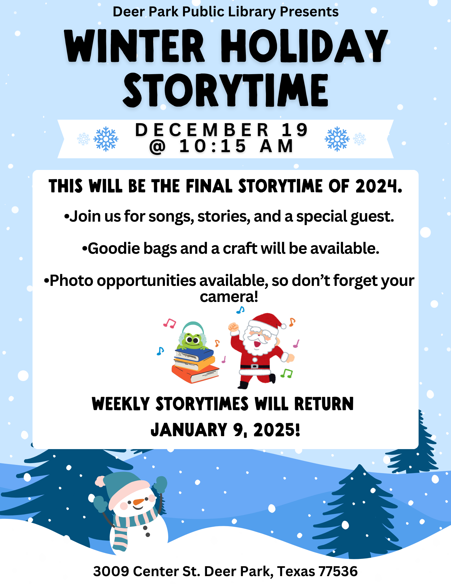 Winter Holiday Storytime 2024