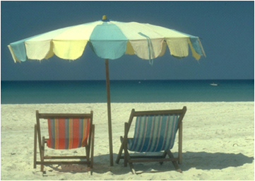 Beach chairs & umbrella