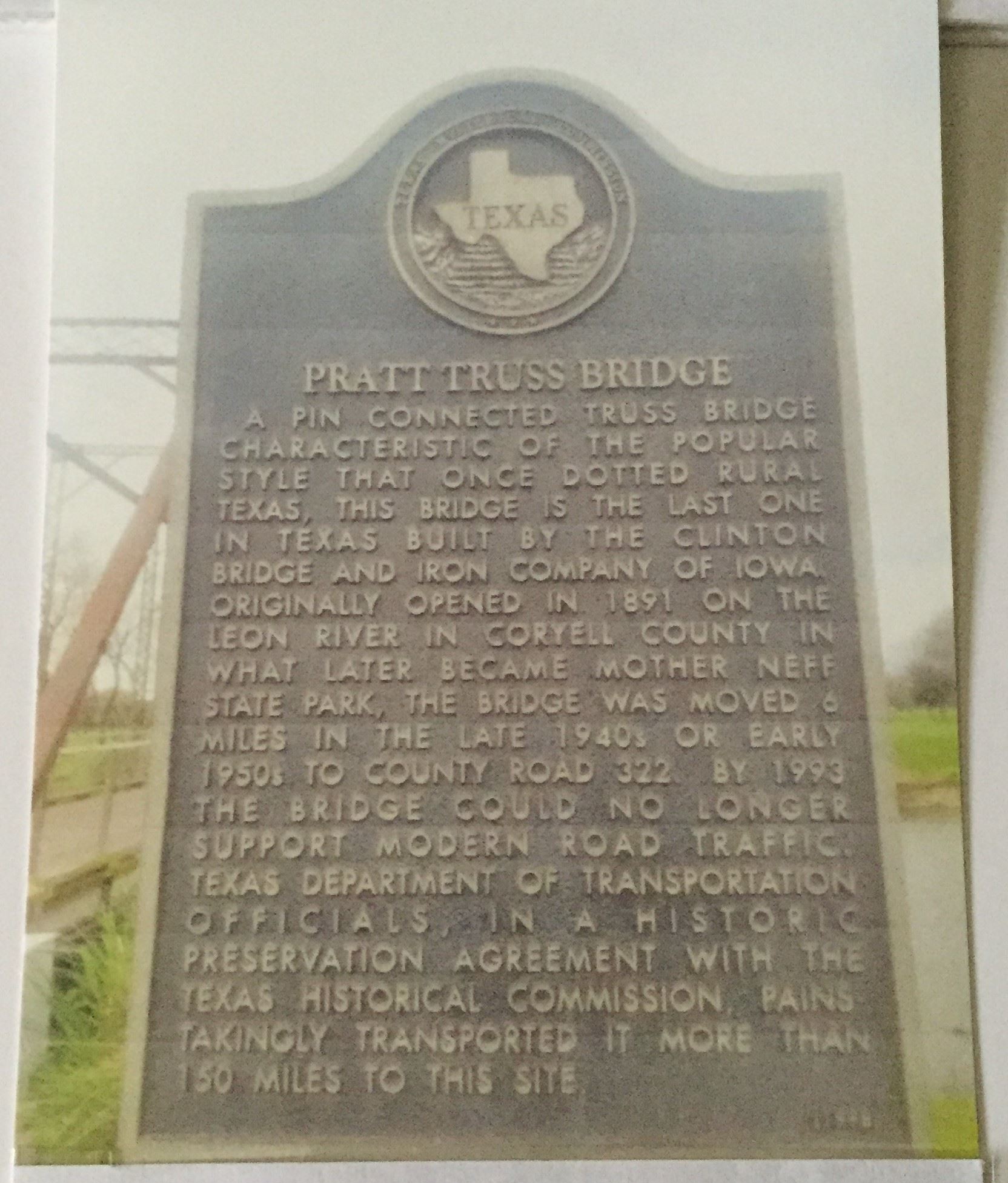 Pratt Truss Bridge Marker